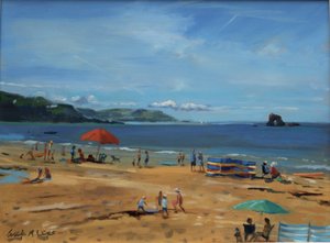 Thurlestone, guarda-chuva vermelho